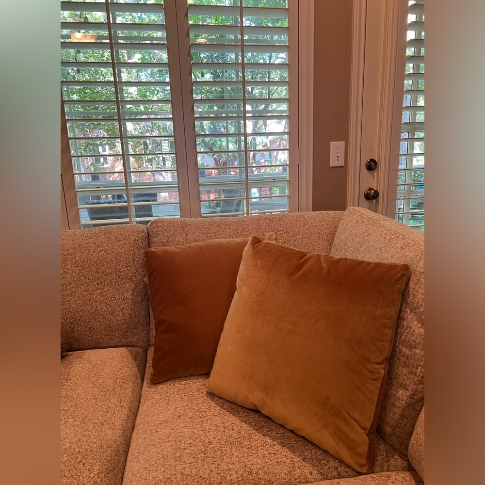 NEW NEVER USED Gold Couch Decorative Pillow (2)